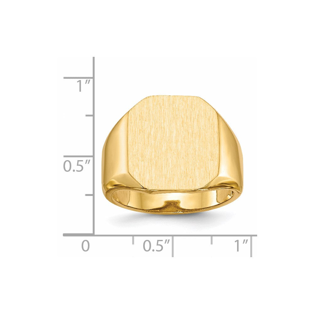 14k 15.0x17.0mm Octagon Open Back Mens Signet Ring