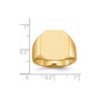 14k 15.0x17.0mm Octagon Open Back Mens Signet Ring