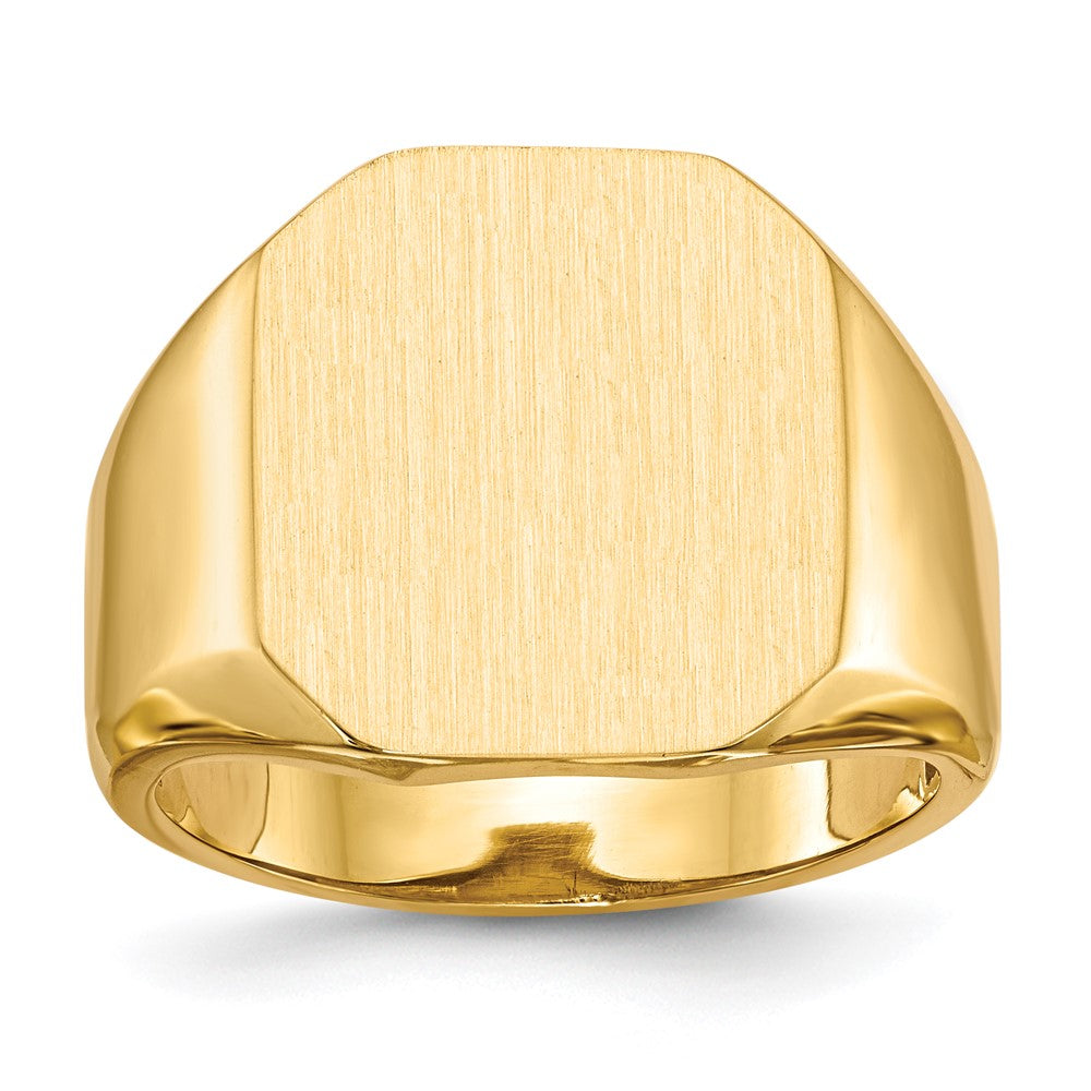 14k 15.0x17.0mm Octagon Open Back Mens Signet Ring