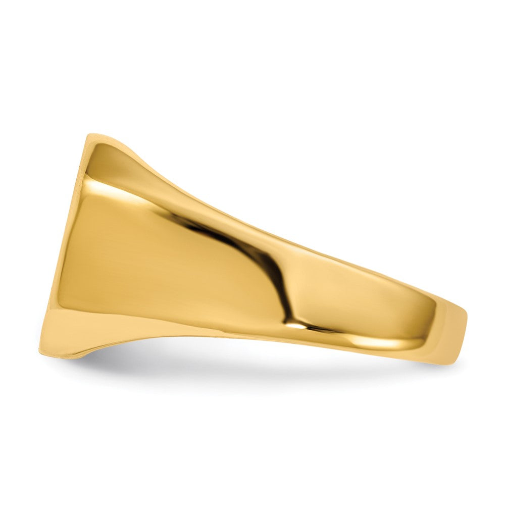 14k 12.5x11.0mm Octagon Closed Back Signet Ring