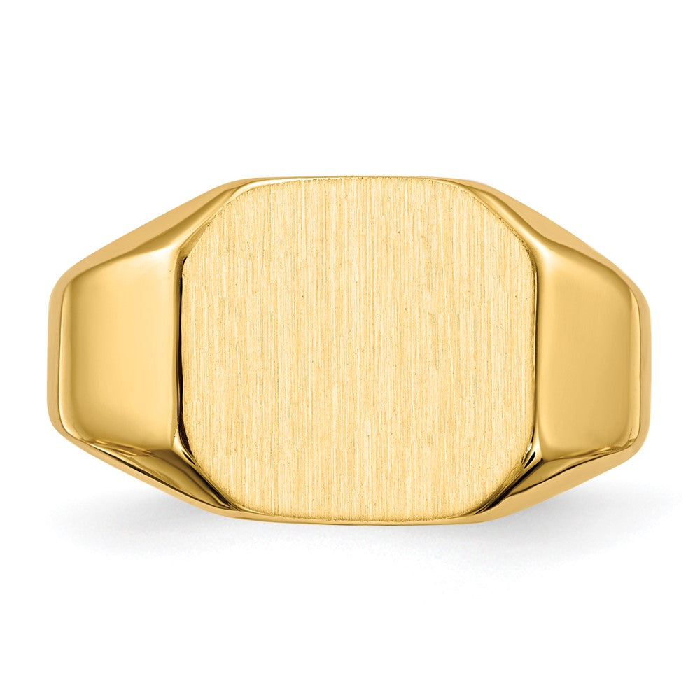14k 12.5x11.0mm Octagon Closed Back Signet Ring