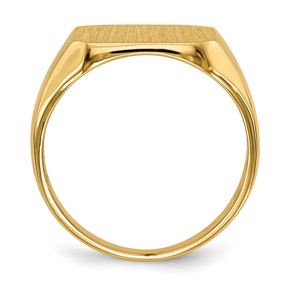 14k 13.0x14.0mm Octagon Closed Back Mens Signet Ring