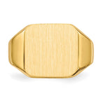 14k 13.0x14.0mm Octagon Closed Back Mens Signet Ring