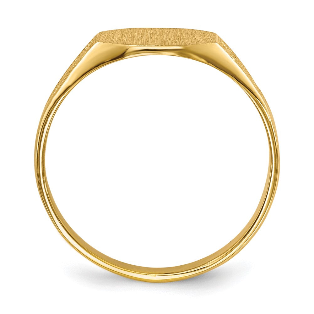 14k 8.5x7.0mm Octagon Closed Back Signet Ring