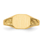 14k 8.5x7.0mm Octagon Closed Back Signet Ring