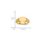 14k 8.5x7.0mm Octagon Closed Back Signet Ring