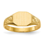 14k 8.5x7.0mm Octagon Closed Back Signet Ring
