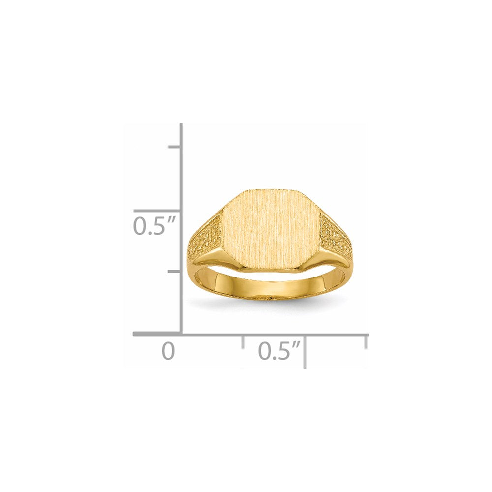 14k 11.0x9.0mm Octagon Closed Back Signet Ring