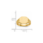 14k 11.0x9.0mm Octagon Closed Back Signet Ring