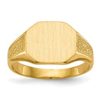 14k 11.0x9.0mm Octagon Closed Back Signet Ring