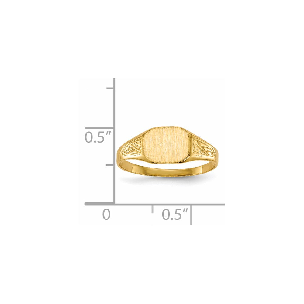 14k 8.5x7.0mm Octagon Open Back Signet Ring