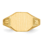 14k 11.0x9.0mm Octagon Open Back Signet Ring