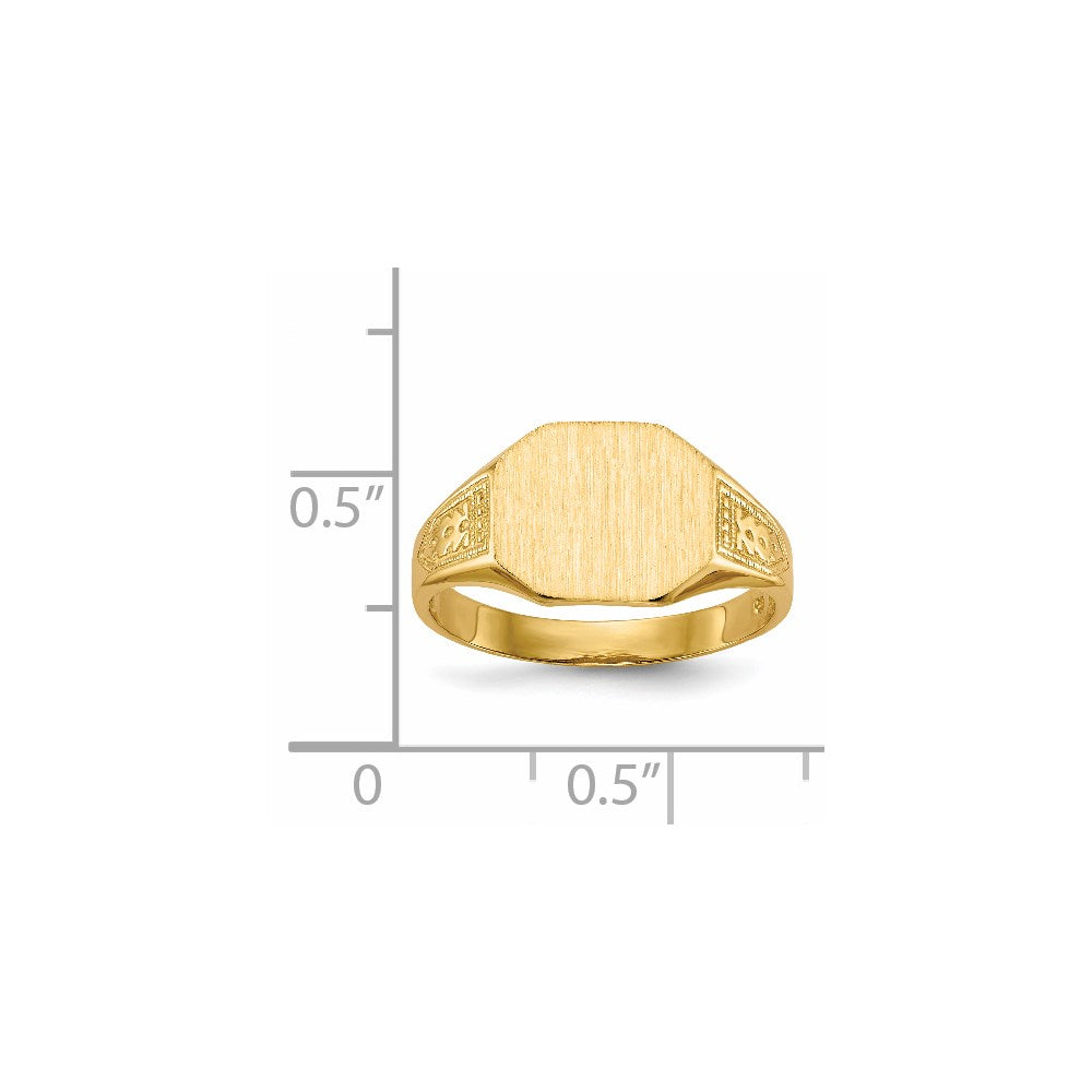 14k 11.0x9.0mm Octagon Open Back Signet Ring