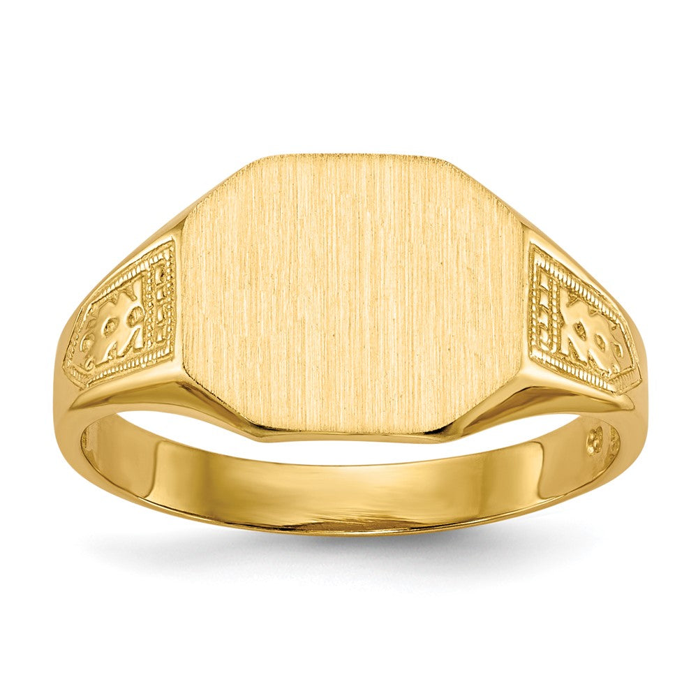 14k 11.0x9.0mm Octagon Open Back Signet Ring