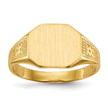 14k 11.0x9.0mm Octagon Open Back Signet Ring