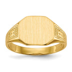 14k 11.0x9.0mm Octagon Open Back Signet Ring