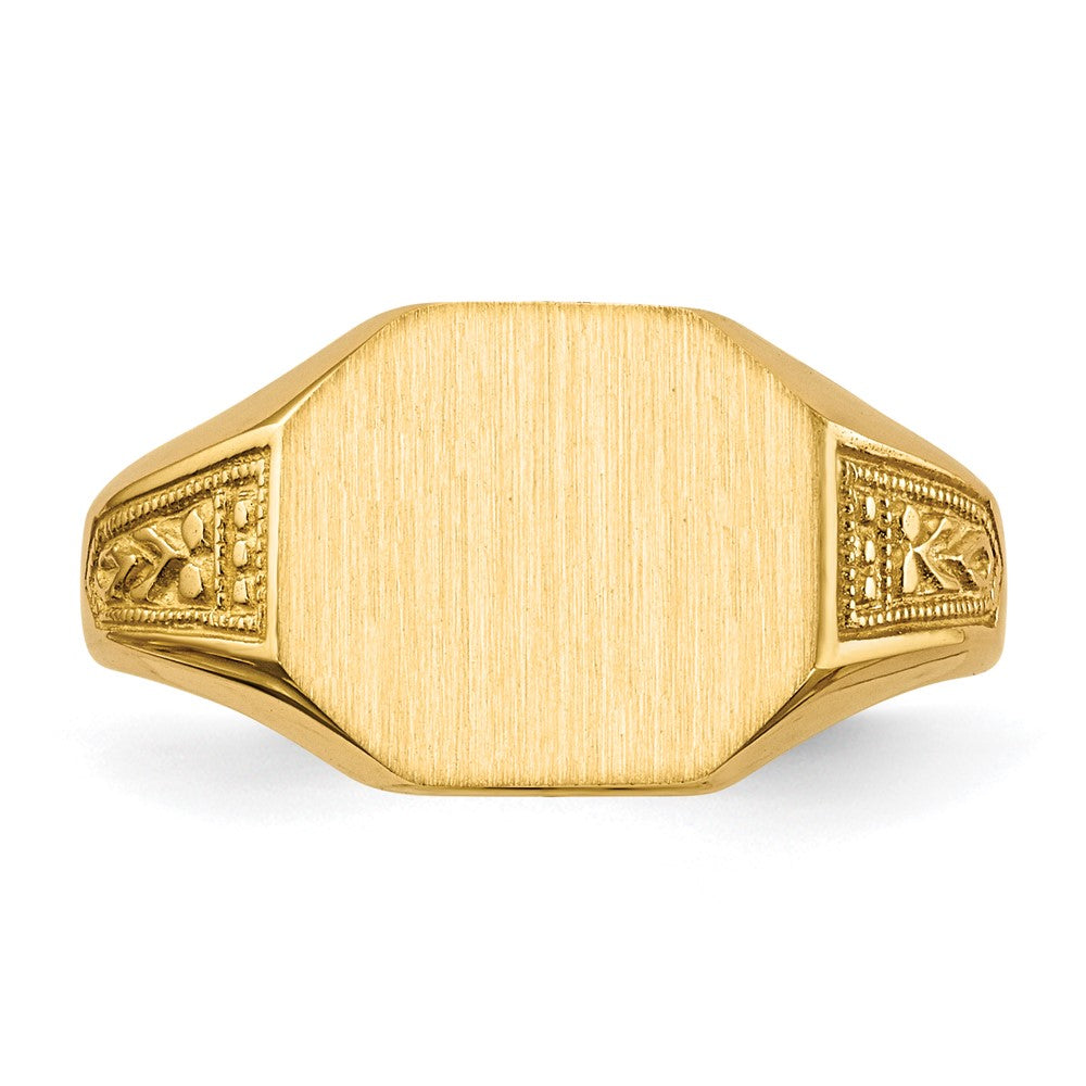14k 11.0x9.0mm Octagon Open Back Signet Ring