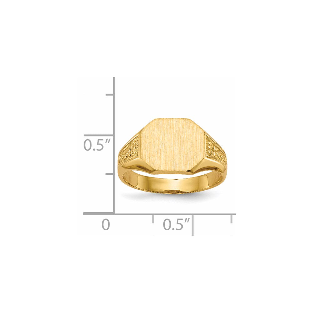 14k 11.0x9.0mm Octagon Open Back Signet Ring