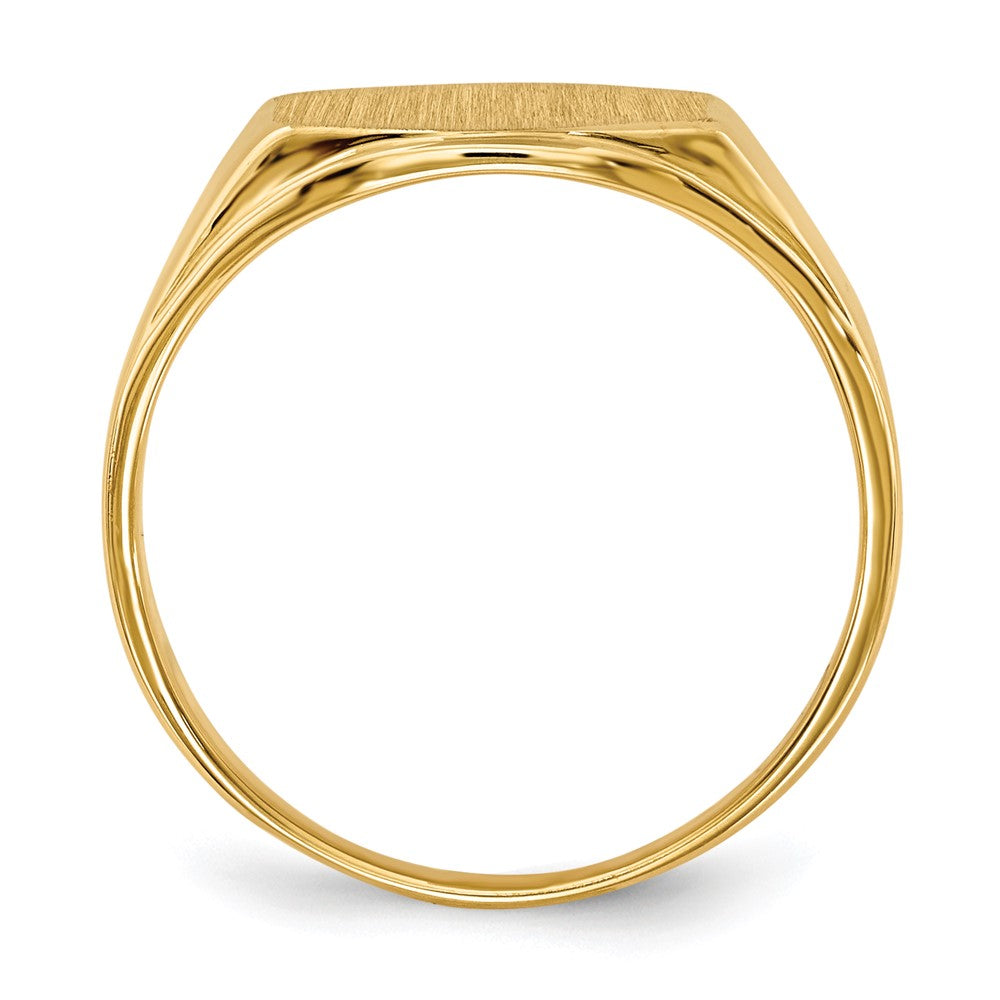 14k 11.5x8.5mm Hexagon Open Back Signet Ring