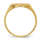 14k 11.5x8.5mm Hexagon Open Back Signet Ring