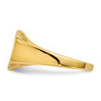 14k 11.5x8.5mm Hexagon Open Back Signet Ring