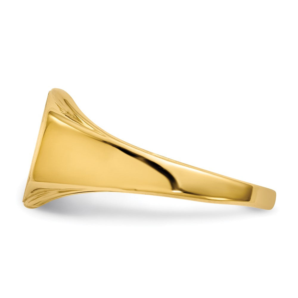 14k 11.5x8.5mm Hexagon Open Back Signet Ring