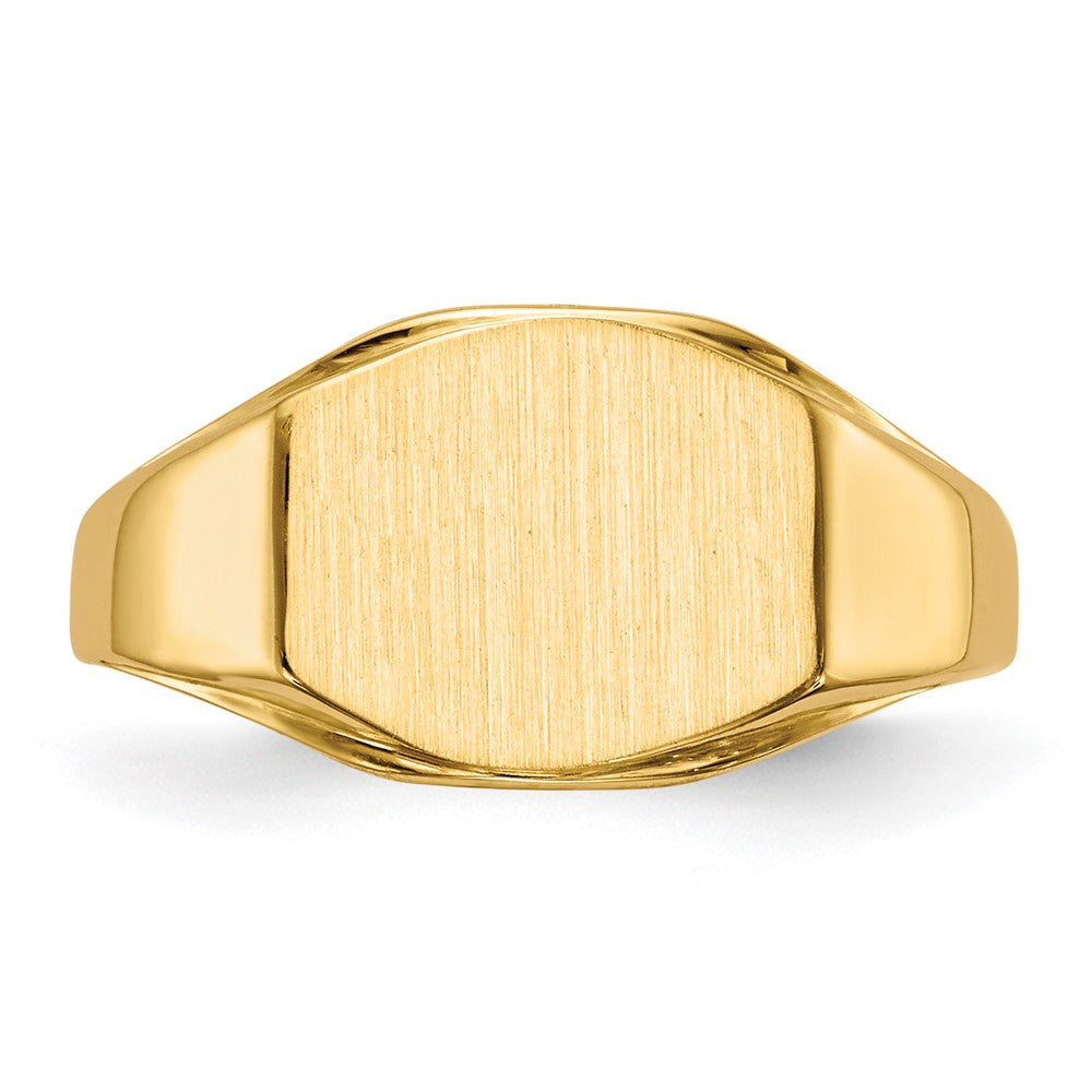 14k 11.5x8.5mm Hexagon Open Back Signet Ring