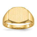 14k 11.5x8.5mm Hexagon Open Back Signet Ring
