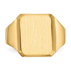 14k 12.5x15.0mm Octagon Closed Back Mens Signet Ring