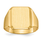 14k 12.5x15.0mm Octagon Closed Back Mens Signet Ring