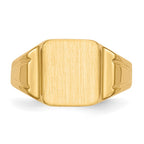 14k 7.5x9mmRectangular Closed Back Signet Ring