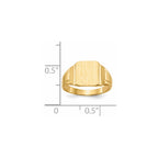 14k 7.5x9mmRectangular Closed Back Signet Ring