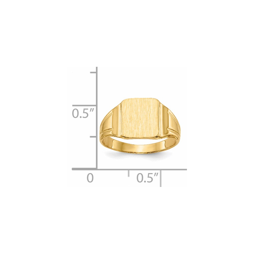 14k 7.5x9mmRectangular Closed Back Signet Ring