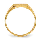 14k 8.5x9.0mm Square Closed Back Signet Ring