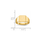 14k 8.5x9.0mm Square Closed Back Signet Ring