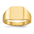 14k 8.5x9.0mm Square Closed Back Signet Ring