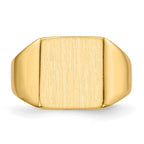 14k 11.0x11.5mm Square Closed Back Signet Ring