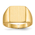 14k 11.0x11.5mm Square Closed Back Signet Ring