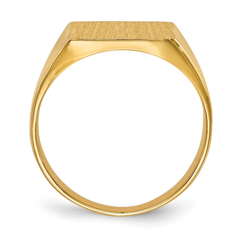 14k 12.0x13.0mm Square Closed Back Mens Signet Ring