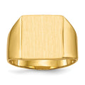 14k 12.0x13.0mm Square Closed Back Mens Signet Ring