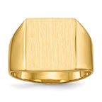 14k 12.0x13.0mm Square Closed Back Mens Signet Ring