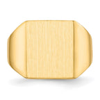 14k 13.5x15.0mm Rectangle Closed Back Mens Signet Ring
