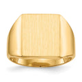 14k 13.5x15.0mm Rectangle Closed Back Mens Signet Ring