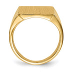 14k 15.0x17.0.0mm Rectangle Closed Back Mens Signet Ring