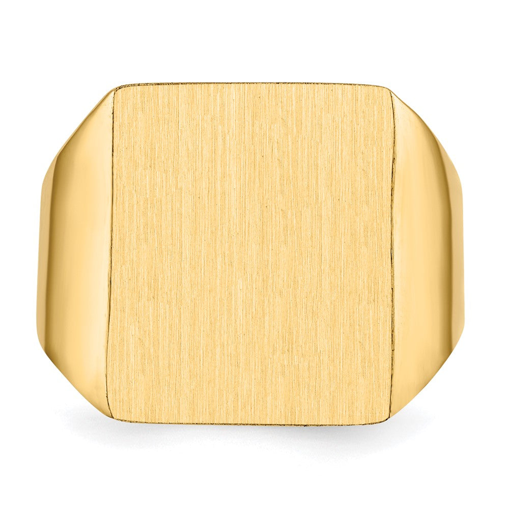 14k 15.0x17.0.0mm Rectangle Closed Back Mens Signet Ring