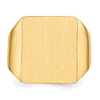 14k 15.0x17.0.0mm Rectangle Closed Back Mens Signet Ring