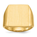 14k 15.0x17.0.0mm Rectangle Closed Back Mens Signet Ring
