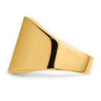 14k 16.5x17.5mm Rectangle Closed Back Mens Signet Ring