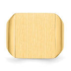 14k 16.5x17.5mm Rectangle Closed Back Mens Signet Ring