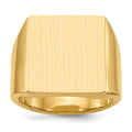 14k 16.5x17.5mm Rectangle Closed Back Mens Signet Ring